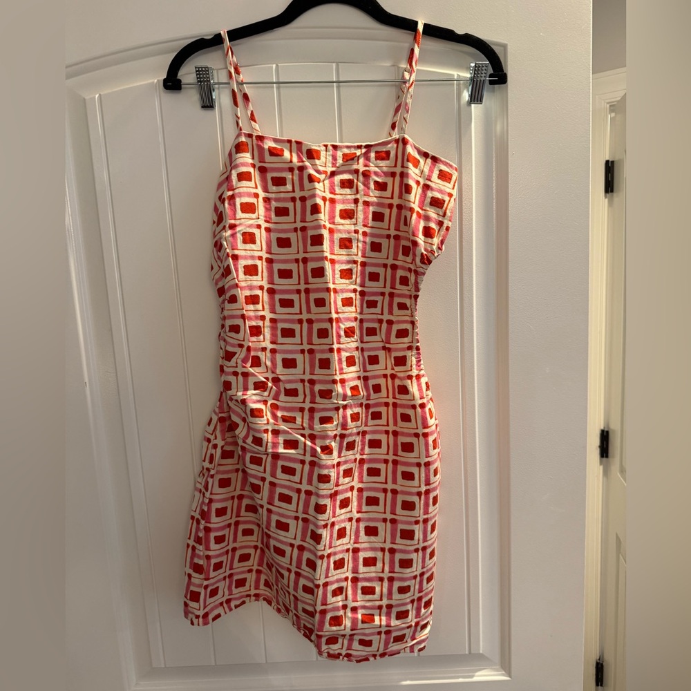 Zara | Printed Linen Blend Short Dress